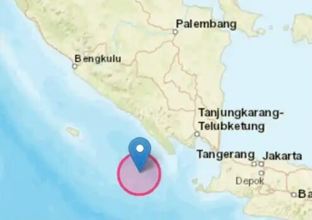 Gempa Bumi Magnitudo 5,4 Di Provinsi Lampung. (foto : ist)